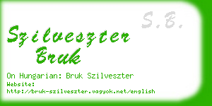 szilveszter bruk business card